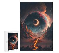 Rompecabezas 1000 PCS para Adultos Fiery Path to The Eclipse Rompecabezas para Adultos Juegos Divertidos Vacaciones En Casa Matar El Tiempo para Cumpleaños, Navidad 1000 PCS