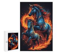 Rompecabezas 1000 PCS para Adultos Flaming Horse Artwork Rompecabezas para Adultos Juegos Relajantes Decoración Perfecta como Regalo para Toda La Familia 1000 PCS