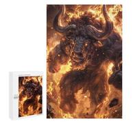 Rompecabezas 1000 PCS para Adultos Flaming Minotaur Charge Rompecabezas para Adultos Juguetes De Bricolaje Pero Divertidos Y Humorísticos para Cumpleaños, Navidad 1000 PCS