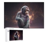 Rompecabezas 1000 PCS para Adultos Galactic Chimpanzee Cosmic Portrait Rompecabezas para Adultos Juegos Relajantes Decoración Perfecta como Regalo para Toda La Familia 1000 PCS