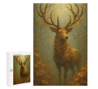 Rompecabezas 1000 PCS para Adultos Golden Deer in Autumn Forest Rompecabezas para Adultos Juguetes De Bricolaje Pero Divertidos Y Humorísticos para Cumpleaños, Navidad 1000 PCS