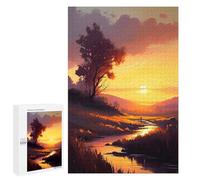 Rompecabezas 1000 PCS para Adultos Golden Hour Oil Paint Rompecabezas para Adultos Juguete Decoración De Pared Mejora La Memoria Regalo De Cumpleaños, Regalos, 1000 PCS