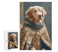 Rompecabezas 1000 PCS para Adultos Golden Retriever in Royal Attire Rompecabezas para Adultos Juego Práctico Decoración De Pared Ayuda A Ejercitar El Cerebro 1000 PCS