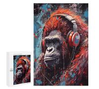 Rompecabezas 1000 PCS para Adultos Gorilla Painted Headphones Rompecabezas para Adultos Juego De Ingenio Regalo De Cumpleaños Ayuda A Ejercitar El Cerebro 1000 PCS