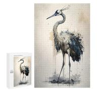 Rompecabezas 1000 PCS para Adultos Graceful Crane Watercolor Rompecabezas para Adultos Juegos Divertidos Vacaciones En Casa Matar El Tiempo para Cumpleaños, Navidad 1000 PCS