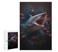 Rompecabezas 1000 PCS para Adultos Great White Shark in Coral Reef Rompecabezas para Adultos Juguetes De Bricolaje Pero Divertidos Y Humorísticos para Cumpleaños, Navidad 1000 PCS