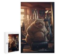 Rompecabezas 1000 PCS para Adultos Grumpy Fat Cat Fitness Rompecabezas para Adolescentes Juguete Decoración De Pared Decoración Desafiante De Completar 1000 PCS
