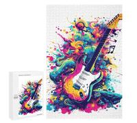 Rompecabezas 1000 PCS para Adultos Guitar Watercolor Music Rompecabezas para Adultos Juego De Ingenio Regalo De Cumpleaños Ayuda A Ejercitar El Cerebro 1000 PCS