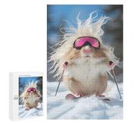 Rompecabezas 1000 PCS para Adultos Handsome Hamster on Skis Rompecabezas para Adultos Juguete Decoración De Pared Decoración Perfecta Regalos para Reducir El Estrés 1000 PCS