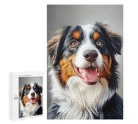 Rompecabezas 1000 PCS para Adultos Happy Bernese Mountain Dog Portrait Rompecabezas Juego Familiar Difícil Oferta Difícil como Regalo para Toda La Familia 1000 PCS