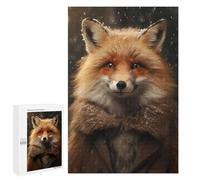 Rompecabezas 1000 PCS para Adultos Happy Winter Smiling Fox Rompecabezas para Adultos Juguete Decoración De Pared Decoración Perfecta Regalos para Reducir El Estrés 1000 PCS
