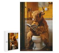 Rompecabezas 1000 PCS para Adultos Highland Cow on The Toilet Rompecabezas Juego Familiar Difícil Oferta Difícil como Regalo para Toda La Familia 1000 PCS