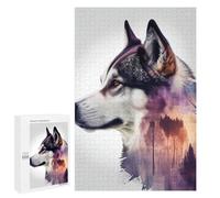 Rompecabezas 1000 PCS para Adultos Husky Forest Dog Rompecabezas para Adolescentes Juguete Decoración De Pared Decoración Desafiante De Completar 1000 PCS