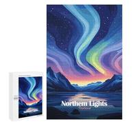 Rompecabezas 1000 PCS para Adultos Iceland Northern Lights Rompecabezas para Adultos Juegos Familiares Carrera De Velocidad Manual Regalos para Amigos Y Familiares 1000 PCS