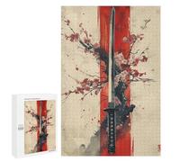 Rompecabezas 1000 PCS para Adultos Japanese Sakura Katana Rompecabezas para Adultos Juegos Familiares Carrera De Velocidad Manual Regalos para Amigos Y Familiares 1000 PCS