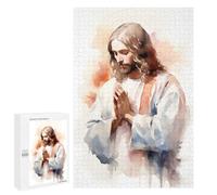 Rompecabezas 1000 PCS para Adultos Jesus Praying Watercolor Rompecabezas para Adultos Juegos Divertidos Vacaciones En Casa Matar El Tiempo para Cumpleaños, Navidad 1000 PCS