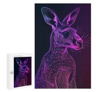 Rompecabezas 1000 PCS para Adultos Kangaroo Animal Neon Rompecabezas para Adultos Juegos Divertidos Vacaciones En Casa Matar El Tiempo para Cumpleaños, Navidad 1000 PCS