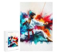 Rompecabezas 1000 PCS para Adultos Karate Fighter in Color Burst Rompecabezas para Adultos Juegos Familiares Carrera De Velocidad Manual Regalos para Amigos Y Familiares 1000 PCS