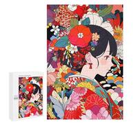 Rompecabezas 1000 PCS para Adultos Kimono Pattern Girl Anime Rompecabezas para Adultos Juguete Decoración De Pared Decoración Perfecta Regalos para Reducir El Estrés 1000 PCS