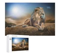 Rompecabezas 1000 PCS para Adultos King of The Jungle Lion's Majesty Rompecabezas De Juguete para Decoración De Pared, Divertido Y Humorístico, Cumpleaños 1000 PCS