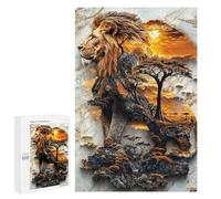 Rompecabezas 1000 PCS para Adultos King of The Savanna Rompecabezas para Adultos Juegos Divertidos Vacaciones En Casa Matar El Tiempo para Cumpleaños, Navidad 1000 PCS