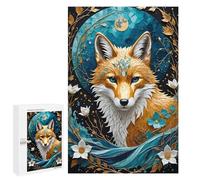 Rompecabezas 1000 PCS para Adultos Kitsune Fox Kintsugi Rompecabezas para Adultos Juegos Divertidos Vacaciones En Casa Matar El Tiempo para Cumpleaños, Navidad 1000 PCS