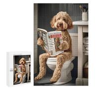 Rompecabezas 1000 PCS para Adultos Labradoodle on The Toilet Rompecabezas para Adultos Juguetes De Bricolaje Pero Divertidos Y Humorísticos para Cumpleaños, Navidad 1000 PCS