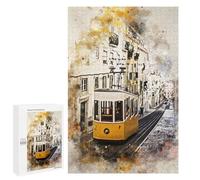 Rompecabezas 1000 PCS para Adultos Lisbon in Watercolor Rompecabezas para Adultos Juguete Decoración De Pared Decoración Perfecta Regalos para Reducir El Estrés 1000 PCS