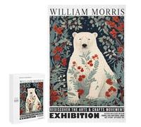 Rompecabezas 1000 PCS para Adultos Morris Floral White Bear Exhibition Rompecabezas para Adultos Juegos Divertidos Análisis Y Lógica Cumpleaños 1000 PCS