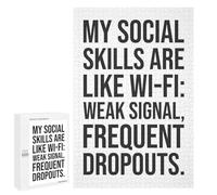 Rompecabezas 1000 PCS para Adultos My Social Skills Are Like Like Wi-Fi Rompecabezas Juego De Ingenio Difícil Oferta como Regalo para Toda La Familia 1000 PCS