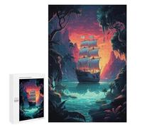 Rompecabezas 1000 PCS para Adultos Mysterious Pirate Ship Rompecabezas para Adultos Juegos Familiares Carrera De Velocidad Manual Regalos para Amigos Y Familiares 1000 PCS