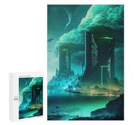 Rompecabezas 1000 PCS para Adultos Neon Cityscape Future Metropolis Rompecabezas para Adultos Juguete Decoración De Pared Decoración Perfecta Regalos para Reducir El Estrés 1000 PCS