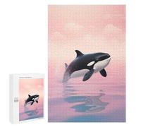 Rompecabezas 1000 PCS para Adultos Orca Breaching in Pink Sky Rompecabezas Juego Familiar Difícil Oferta Difícil como Regalo para Toda La Familia 1000 PCS
