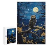 Rompecabezas 1000 PCS para Adultos Owl Under Moonlight Rompecabezas para Adultos Juegos Divertidos Vacaciones En Casa Matar El Tiempo para Cumpleaños, Navidad 1000 PCS