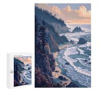 Rompecabezas 1000 PCS para Adultos Pacific Cliffs Pixel Art Rompecabezas para Adultos Juego De Ingenio Regalo De Cumpleaños Ayuda A Ejercitar El Cerebro 1000 PCS