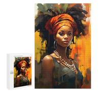 Rompecabezas 1000 PCS para Adultos Painted African Woman Rompecabezas Juguetes Antiestrés para La Diversión Familiar Oferta como Regalos para Toda La Familia 1000 PCS