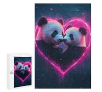 Rompecabezas 1000 PCS para Adultos Panda Love Heart Rompecabezas para Adultos Juegos Relajantes Corte De Precisión Oferta como Regalo para Toda La Familia 1000 PCS