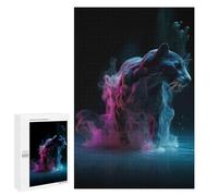 Rompecabezas 1000 PCS para Adultos Panther Water Neon Smoke Rompecabezas para Adultos Juguete Decoración De Pared Decoración del Hogar para Cumpleaños, Navidad 1000 PCS