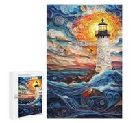 Rompecabezas 1000 PCS para Adultos Papercraft Lighthouse Sunset Rompecabezas para Adultos Juguete Decoración De Pared Decoración del Hogar para Cumpleaños, Navidad 1000 PCS