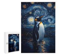 Rompecabezas 1000 PCS para Adultos Penguin Under Starry Night Rompecabezas para Adultos Juego De Ingenio Regalo De Cumpleaños Ayuda A Ejercitar El Cerebro 1000 PCS