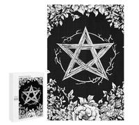 Rompecabezas 1000 PCS para Adultos Pentagram with Floral Frame Rompecabezas para Adultos Juguete Decoración De Pared Decoración Perfecta Regalos para Reducir El Estrés 1000 PCS