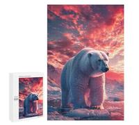 Rompecabezas 1000 PCS para Adultos Polar Bear Arctic Sunset Rompecabezas para Adultos Juguete Decoración De Pared Decoración Perfecta Regalos para Reducir El Estrés 1000 PCS