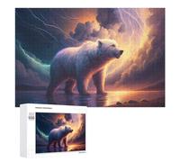 Rompecabezas 1000 PCS para Adultos Polar Bear Lightning Storm-5 Rompecabezas para Adolescentes Juguete Decoración De Pared Decoración Desafiante De Completar 1000 PCS