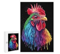 Rompecabezas 1000 PCS para Adultos Pop Art Rainbow Rhode Island Red Rooster Rompecabezas para Adultos Juegos Divertidos Vacaciones En Casa Matar El Tiempo para Cumpleaños, Navidad 1000 PCS