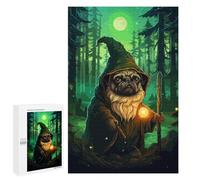 Rompecabezas 1000 PCS para Adultos Pug Wizard Forest Pixel Rompecabezas para Adultos Juguetes De Bricolaje Pero Divertidos Y Humorísticos para Cumpleaños, Navidad 1000 PCS