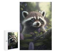 Rompecabezas 1000 PCS para Adultos Raccoon in The Forest Rompecabezas para Adultos Juegos Relajantes Corte De Precisión Oferta como Regalo para Toda La Familia 1000 PCS