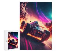 Rompecabezas 1000 PCS para Adultos Race Car In Space Flames Rompecabezas para Adultos Juegos Familiares Carrera De Velocidad Manual Regalos para Amigos Y Familiares 1000 PCS
