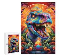 Rompecabezas 1000 PCS para Adultos Rainbow Dinosaur in Fantasy Land Rompecabezas De Juguete para Decoración De Pared, Divertido Y Humorístico, Cumpleaños 1000 PCS