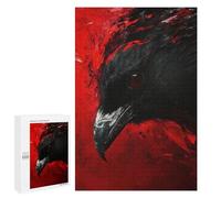 Rompecabezas 1000 PCS para Adultos Raven with Red Eyes Rompecabezas para Adultos Juguete Decoración De Pared Decoración Perfecta Regalos para Reducir El Estrés 1000 PCS