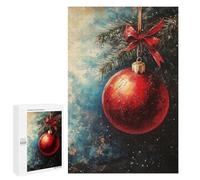 Rompecabezas 1000 PCS para Adultos Red Christmas Ornament Rompecabezas para Adultos Juego De Ingenio Regalo De Cumpleaños Ayuda A Ejercitar El Cerebro 1000 PCS